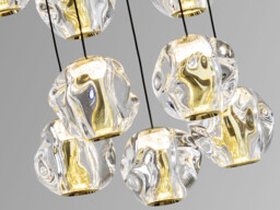 Zaria 13 Light Cluster Pendant Ceiling Light Black, Gold, Clear LED 3000K Dimmable - thumbnail 5