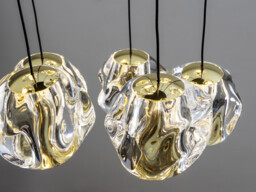 Zaria 13 Light Cluster Pendant Ceiling Light Black, Gold, Clear LED 3000K Dimmable - thumbnail 3