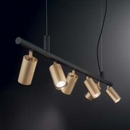 Dynamite Indoor Spotlight Ceiling Pendant Lamp 6 Lights Brass Satin, GU10 - thumbnail 2