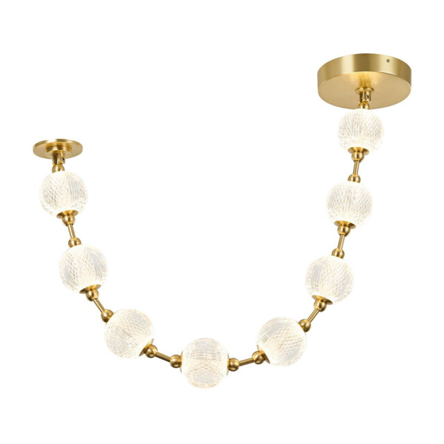 Marni 8 Lamp Integrated LED Pendant Ceiling Light Natural Brass - image 1