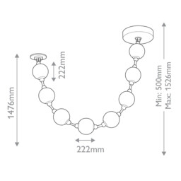 Marni 8 Lamp Integrated LED Pendant Ceiling Light Natural Brass - thumbnail 3