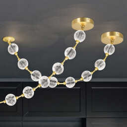 Marni 8 Lamp Integrated LED Pendant Ceiling Light Natural Brass - thumbnail 2