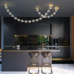 Marni 8 Lamp Integrated LED Pendant Ceiling Light Natural Brass - thumbnail 5