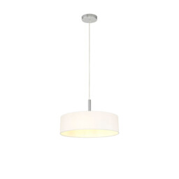 Baymont Polished Chrome 5 Light E27 Single Pendant, With 45cm x 15cm Faux Silk Shade, White - thumbnail 5