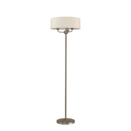 Banyan 3 Light Switched Floor Lamp With 45cm x 15cm Faux Silk Shade, Ivory Pearl/Satin Nickel - thumbnail 5