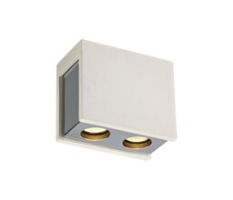 Lyndon 2 Light Ceiling GU10, White Paintable Gypsum With Polished Chrome Cover - thumbnail 5