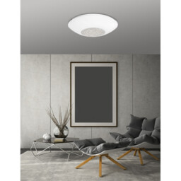 Era 4 Light Decorative Flush Ceiling Light White Glass, Crystal Chrome Metal LED E27 - thumbnail 2