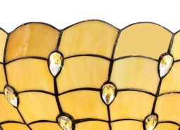 Lincoln 2 Light Leaf Design Floor Lamp E27 With 50cm Tiffany Shade, Beige, Clear Crystal, Aged Antique Brass - thumbnail 5