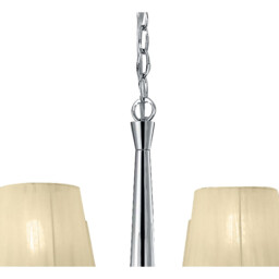 Tiffany Pendant 6+6 Light E14+G9, Polished Chrome With Cream Shades & Clear Crystal - thumbnail 5