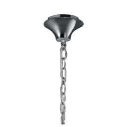 Tiffany Pendant 6+6 Light E14+G9, Polished Chrome With Cream Shades & Clear Crystal - thumbnail 3