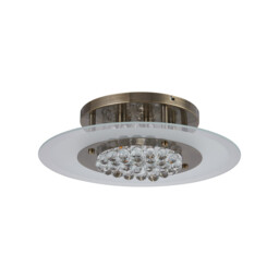 Delmar 50cm Flush Ceiling Round 6 Light G9 Antique Brass/Glass/Crystal - thumbnail 5