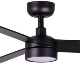 Rudder 106cm LED Ceiling Fan Matt Black, Walnut Blade, 3 Blade Reversible - thumbnail 3