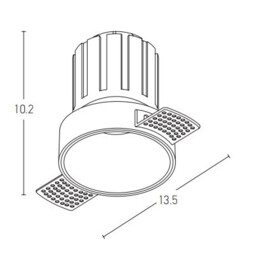 Zemen 8.2cm Recessed Downlight Sandy White LED 3000K 9W - thumbnail 3