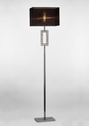 Florence Renctangle Floor Lamp with Black Shade 1 Light Polished Chrome, Crystal - thumbnail 2