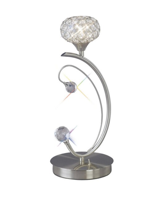 Cara Table Lamp 1 Light Satin Nickel, Crystal - image 1