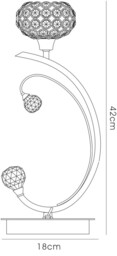 Cara Table Lamp 1 Light Satin Nickel, Crystal - thumbnail 3