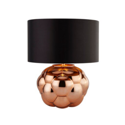 Fizz Table Lamp Copper Glass & Black FauSilk Shade - thumbnail 1