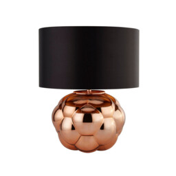 Fizz Table Lamp Copper Glass & Black FauSilk Shade - thumbnail 2