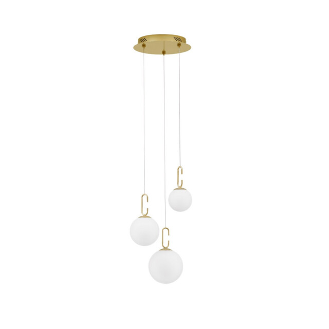 Hook Integrated LED Pendant Ceiling Light Satin Gold Metal, Opal White Glass LED 25.8W 2521Lm 3000K - image 1