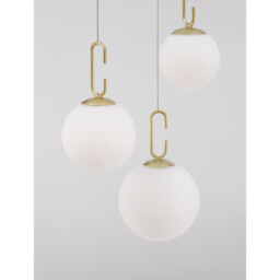 Hook Integrated LED Pendant Ceiling Light Satin Gold Metal, Opal White Glass LED 25.8W 2521Lm 3000K - thumbnail 2