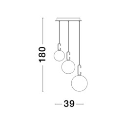 Hook Integrated LED Pendant Ceiling Light Satin Gold Metal, Opal White Glass LED 25.8W 2521Lm 3000K - thumbnail 3
