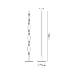 Sahara Floor Lamp 21W LED 3000K, 1470lm, Silver, Frosted Acrylic, Polished Chrome - thumbnail 2