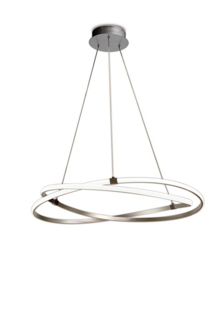 Infinity Ceiling Pendant 60W LED 3000K, 4500lm, Dimmable Silver, Polished Chrome, White Acrylic - image 1