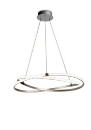 Infinity Ceiling Pendant 60W LED 3000K, 4500lm, Dimmable Silver, Polished Chrome, White Acrylic - thumbnail 1