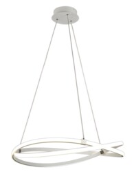 Infinity Ceiling Pendant 60W LED 3000K, 4500lm, Dimmable Silver, Polished Chrome, White Acrylic - thumbnail 3