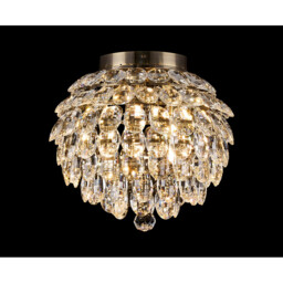 Coniston IP Ceiling, 5 Light G9, IP44, Antique Brass/Crystal - thumbnail 2