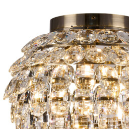 Coniston IP Ceiling, 5 Light G9, IP44, Antique Brass/Crystal - thumbnail 5