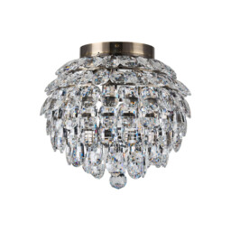 Coniston IP Ceiling, 5 Light G9, IP44, Antique Brass/Crystal - thumbnail 3