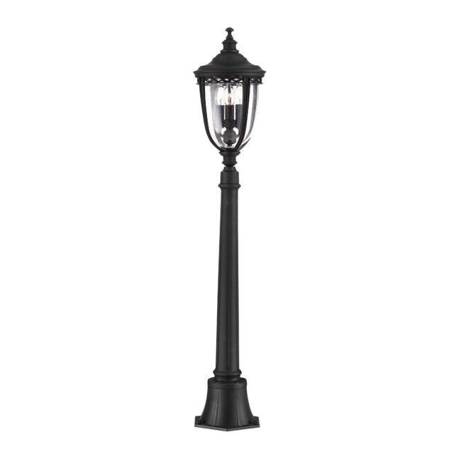 English Bridle 3 Light Medium Outdoor Bollard Light Black IP44, E14 - image 1