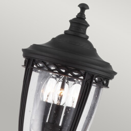 English Bridle 3 Light Medium Outdoor Bollard Light Black IP44, E14 - thumbnail 2