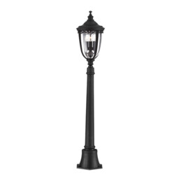 English Bridle 3 Light Medium Outdoor Bollard Light Black IP44, E14 - thumbnail 1