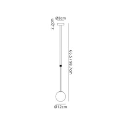 Tivoli 12cm Telescopic Pendant, 1 Light G9, IP44, Brass Gold/Clear Smooth Round Glass - thumbnail 2