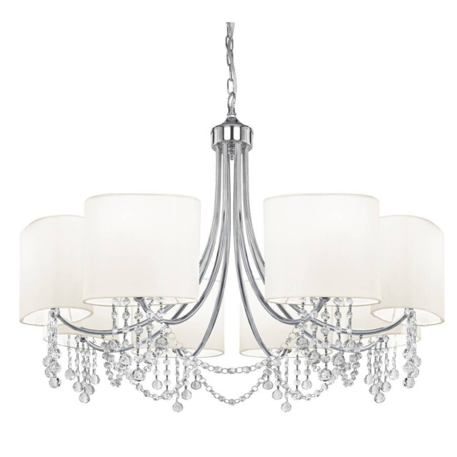 Nina 8 Light Multi Arm Chandelier Chrome Finish, E14