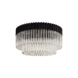 Poland Ceiling Lamp Round 12 Light E14, Matt Black, Clear Sculpted Glass, Item Weight: 28.4kg - thumbnail 5