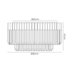 Poland Ceiling Lamp Round 12 Light E14, Matt Black, Clear Sculpted Glass, Item Weight: 28.4kg - thumbnail 2