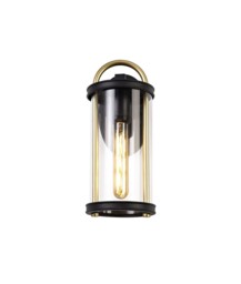 Conesus Small Wall Lamp, 1 x E27, Black & Gold, Clear Glass, IP54 - thumbnail 5