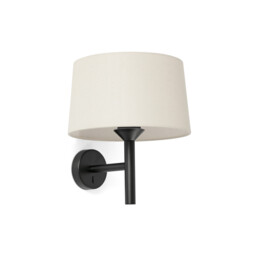 Windsor Wall Lamp with Shade Matt Black, Linen 1x E27