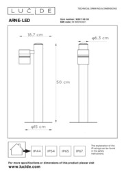 Arne-Led Modern Bollard Light Outdoor - Ø 6,3cm - LED - GU10 - 1x5W 2700K - IP44 - Black - thumbnail 5