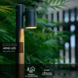 Arne-Led Modern Bollard Light Outdoor - Ø 6,3cm - LED - GU10 - 1x5W 2700K - IP44 - Black - thumbnail 2