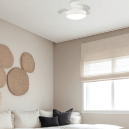 Zambelis Ceiling Fan White Matt-Transparent Blades LED 3000-4000-6500K - thumbnail 2