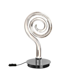Adaggio Iris Crystal Table Lamp, 10W LED, 3000K, 800lm, Polished Chrome/Clear, Made In Spain - thumbnail 1