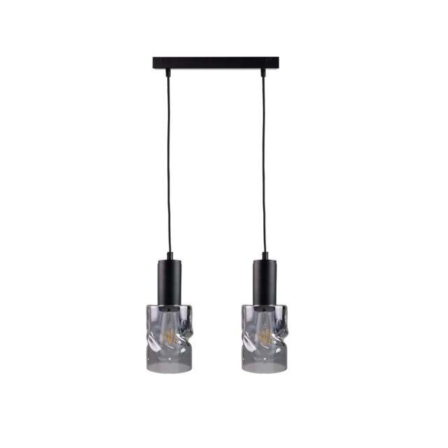 Cross Bar Pendant Ceiling Light Black, 50cm, 2x E27