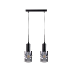 Cross Bar Pendant Ceiling Light Black, 50cm, 2x E27