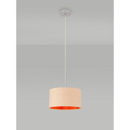 Baymont Polished Chrome E27 Universal Single Pendant With 30cm x 17cm Dual Faux Silk Shade, Antique Gold/Ruby - thumbnail 2