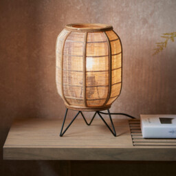 Zaire Complete Table Lamp, Natural Linen, Natural Bamboo, Matt Black - thumbnail 2
