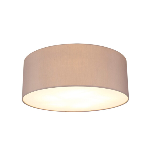 Baymont White 5 Light E27 Universal Flush Ceiling Fixture With 60cm x 22cm Faux Silk Shade, Grey/White Laminate - image 1